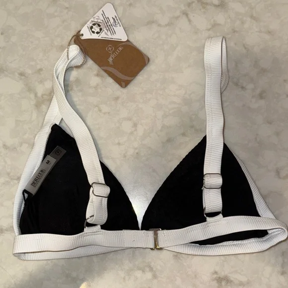 Contrast Trim Triangle Bikini Top - Picture 7 of 8